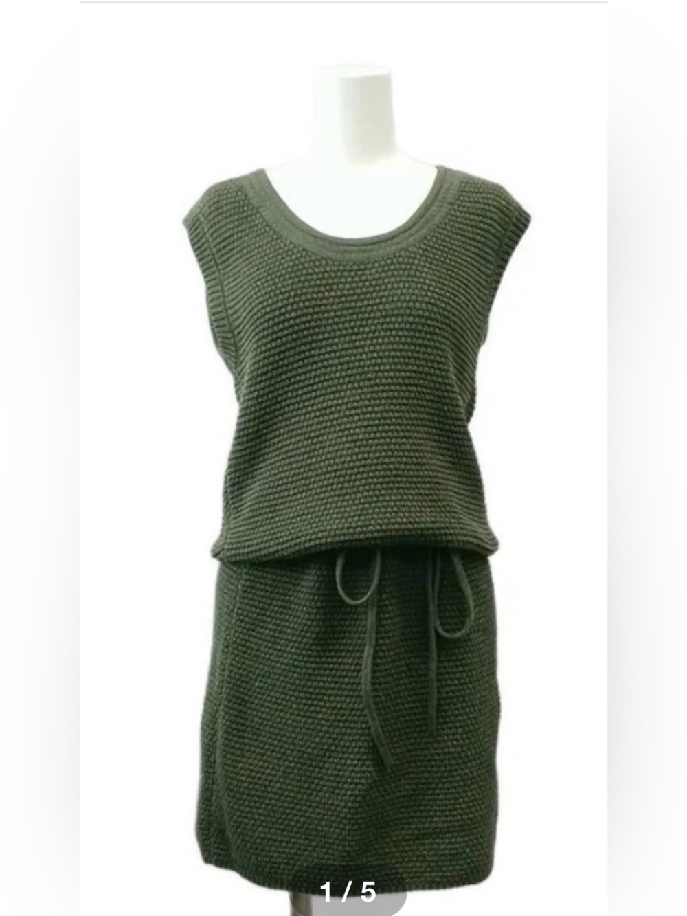 Chloé vintage Olive Green Knit Sleeveless Dress medium